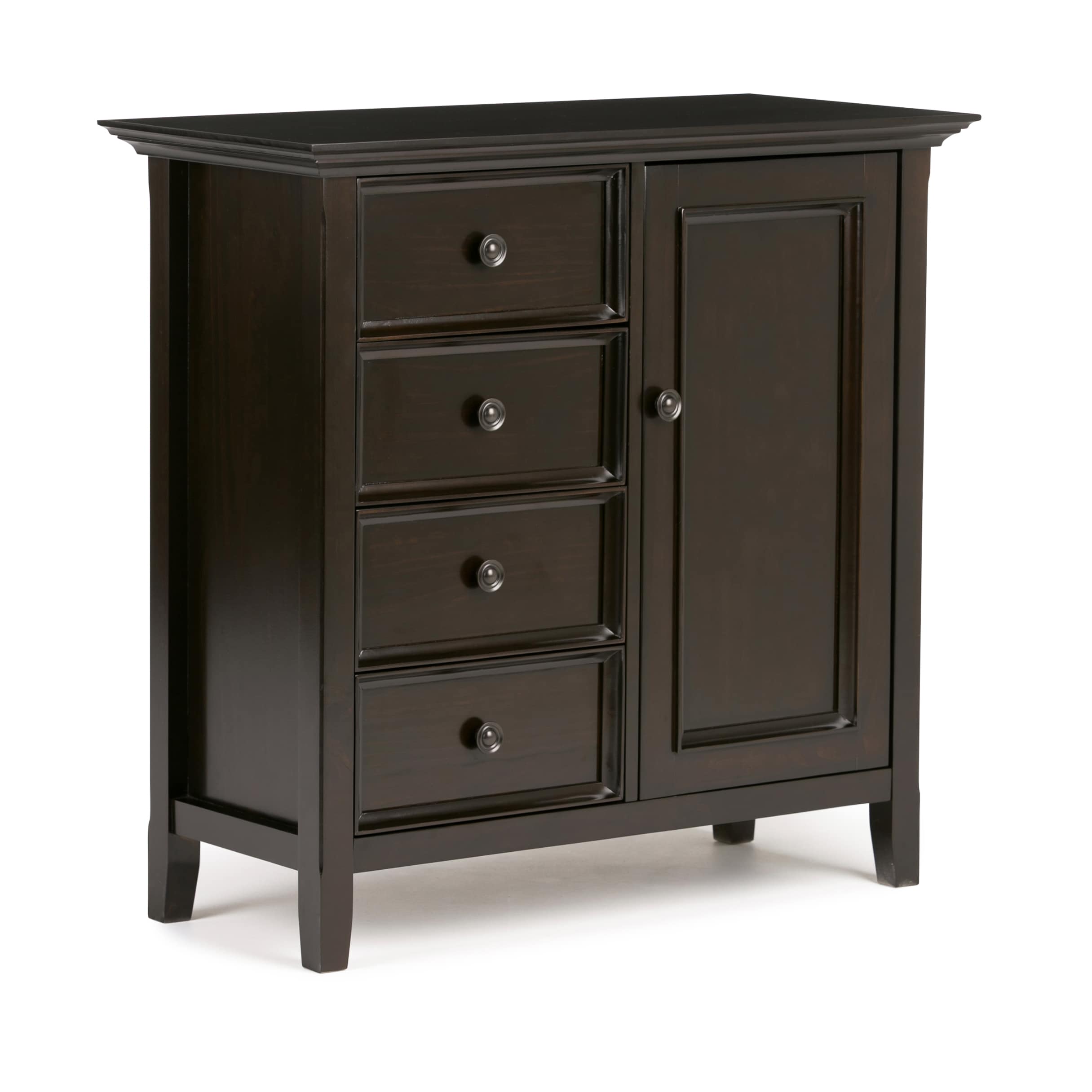 Simpli Home Amherst Hickory Brown Transitional Wood Media Cabinet