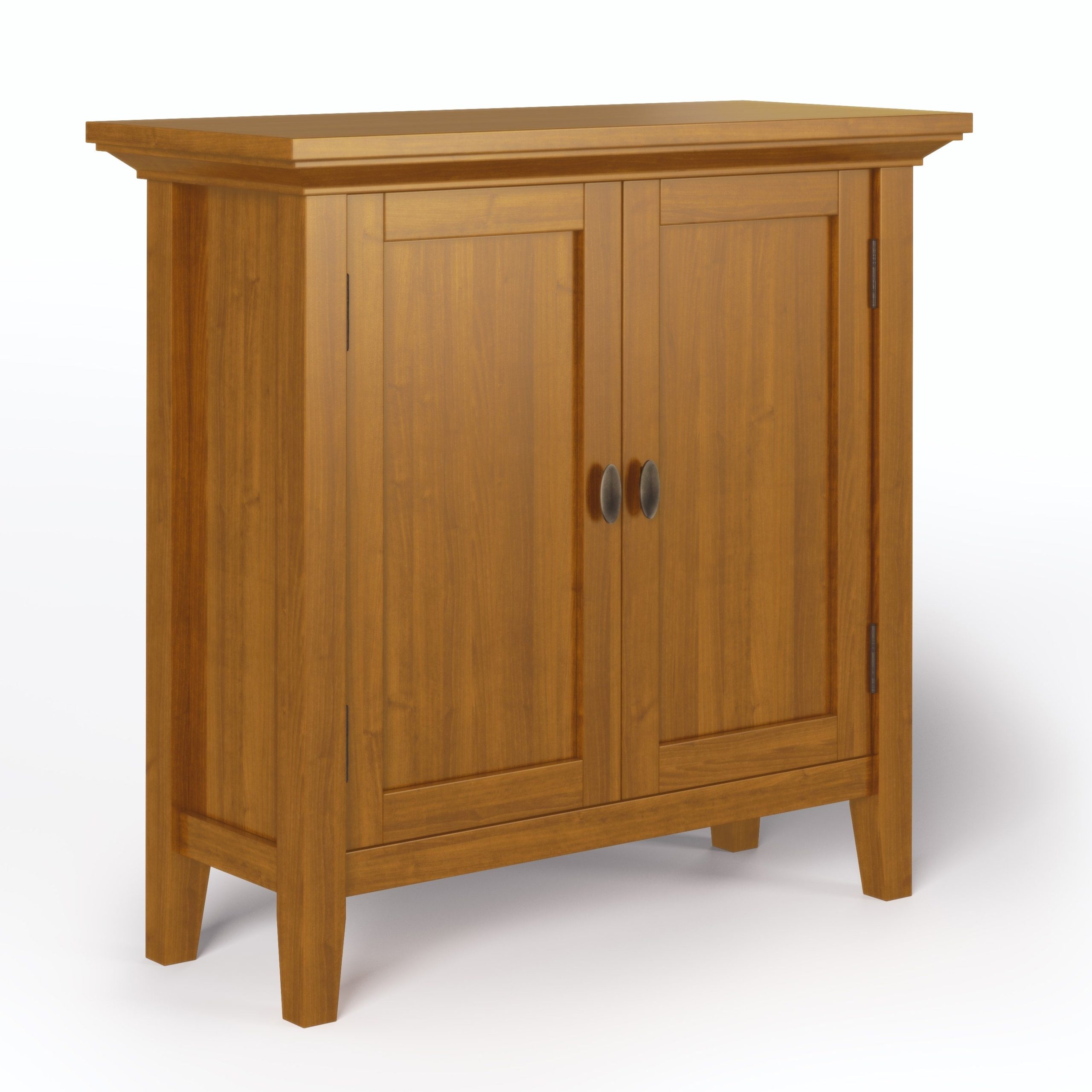 Simpli Home Redmond Light Golden Brown Transitional Wood Media Cabinet