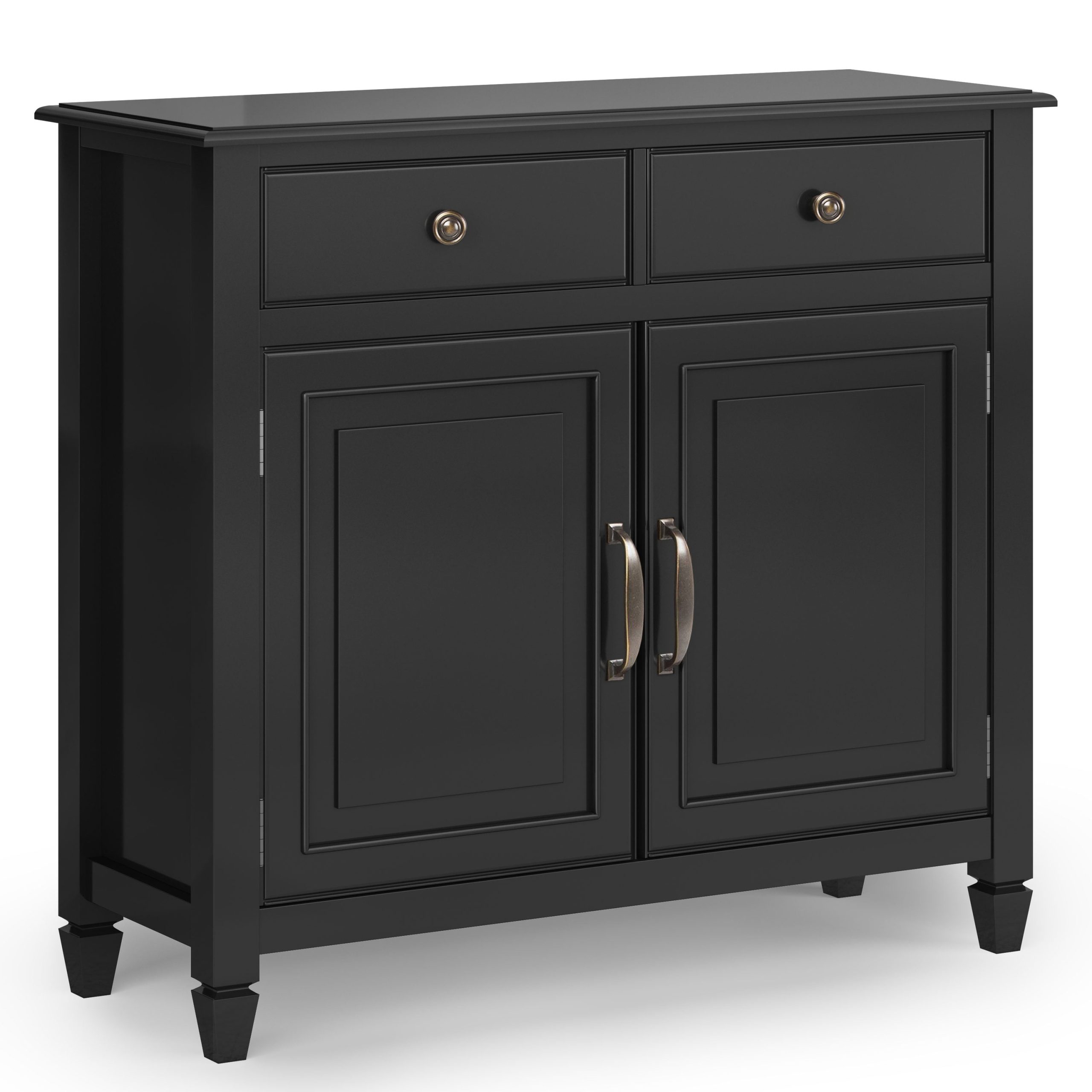 Simpli Home Connaught Black Traditional Wood Media Cabinet