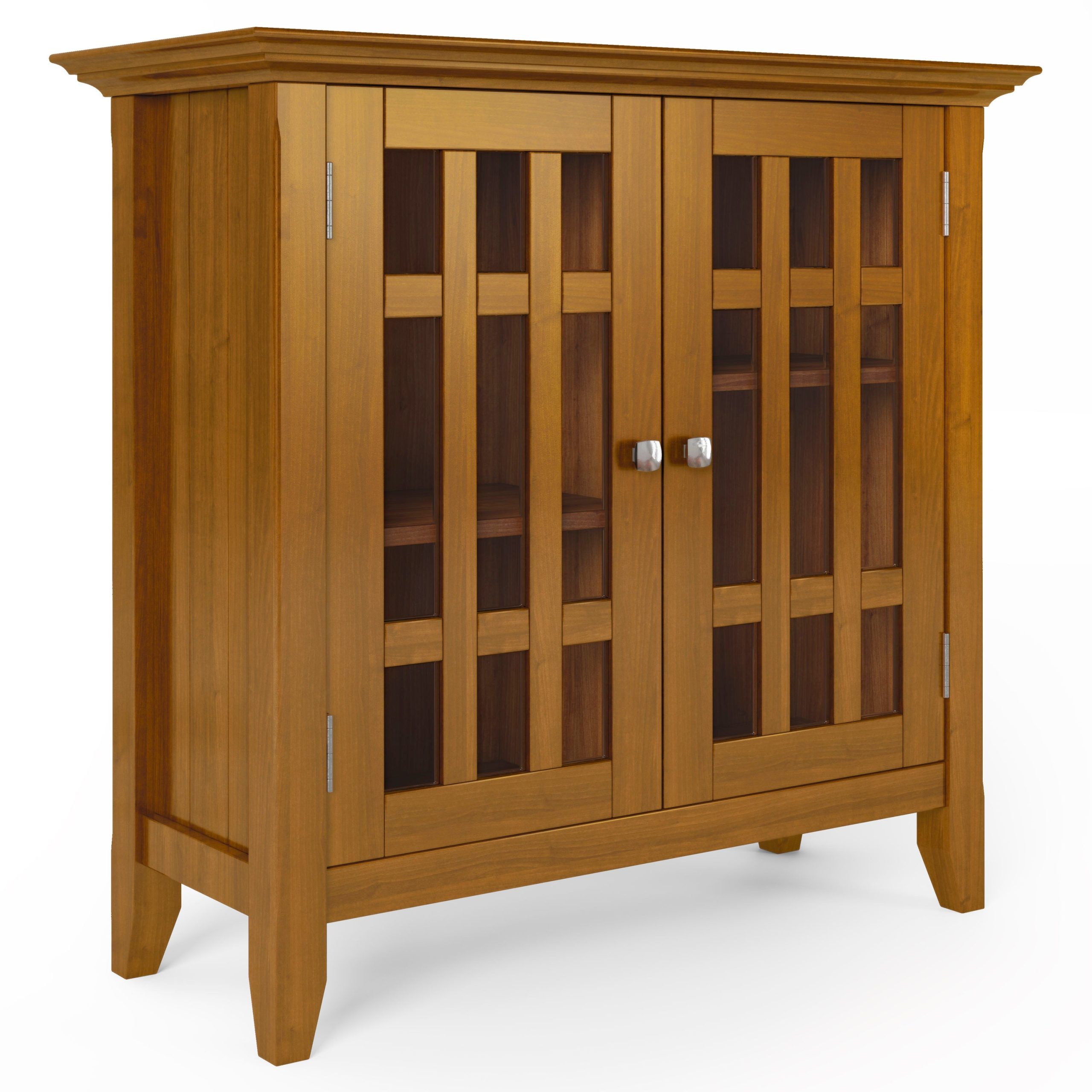 Simpli Home Bedford Light Golden Brown Transitional Wood Media Cabinet