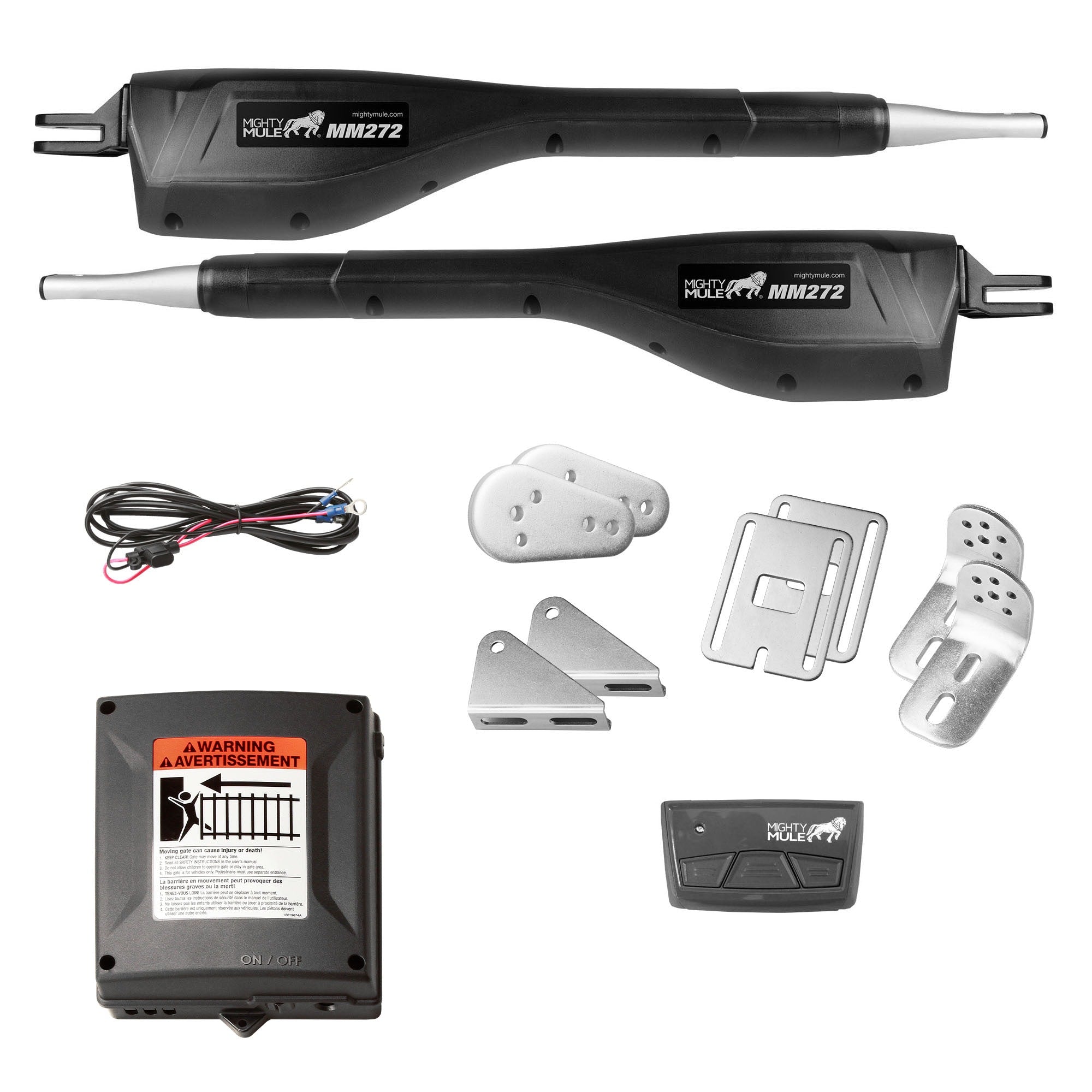 Mighty Mule 12-ft Dual Swing Universal Battery Driveway Gate Opener Kit (Solar Compatible)