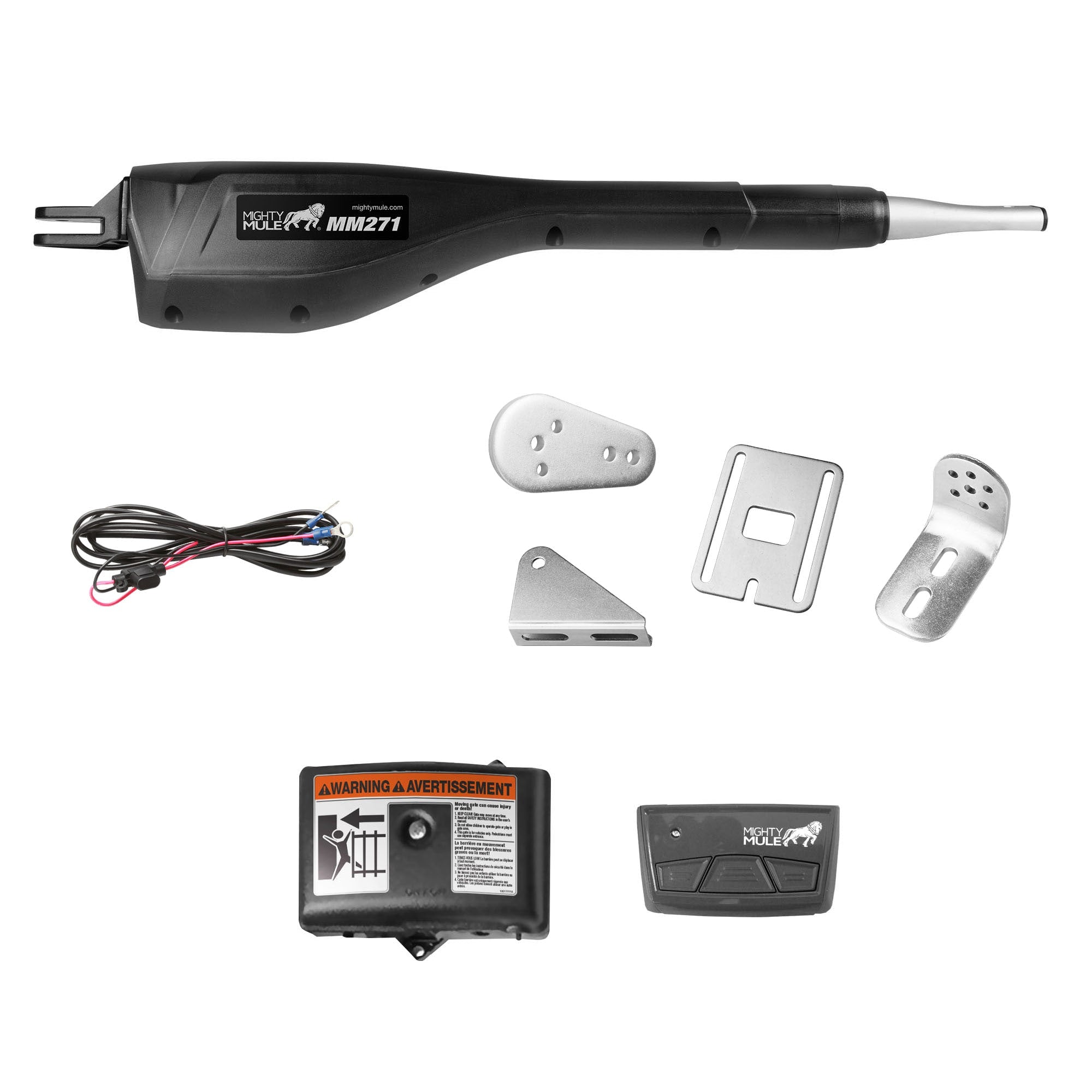 Mighty Mule 12-ft Single Swing Universal Battery Driveway Gate Opener Kit (Solar Compatible)