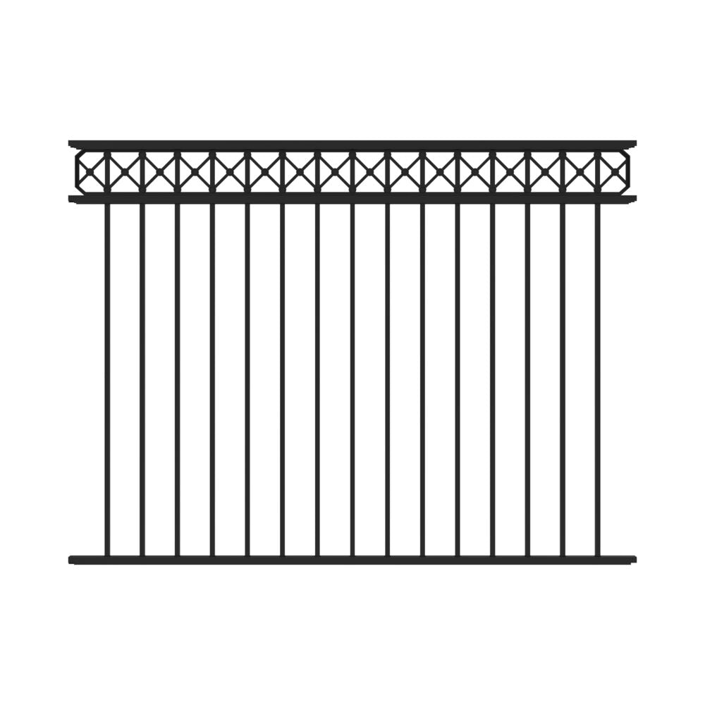 Freedom Hampshire 6-ft W Black Aluminum Spaced Picket Flat-top Decorative Fence Panel
