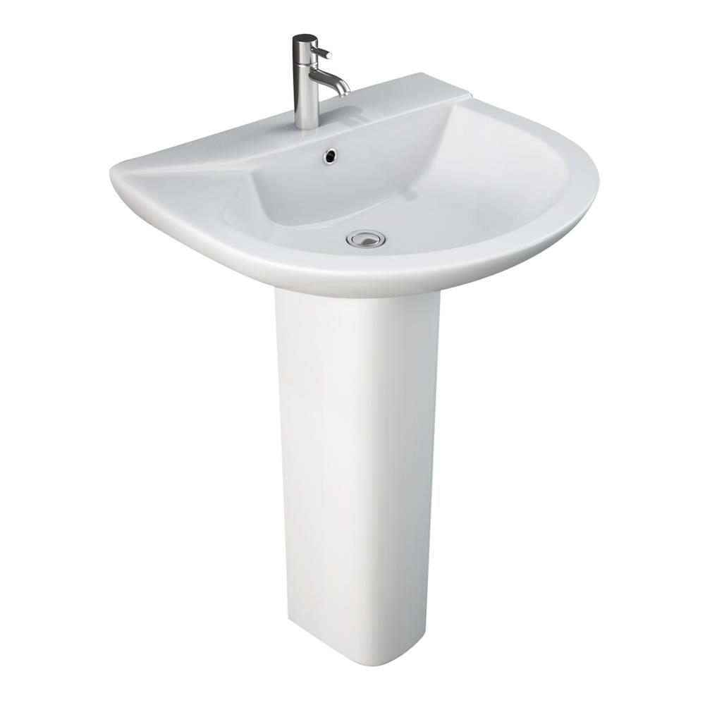 Barclay Products Anabel 555 Pedestal Combo Bathroom Sink in White