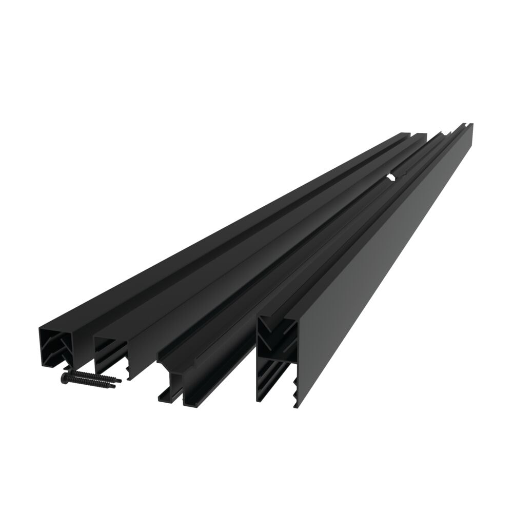 Freedom Alloy Mixed Material 6-ft H x 4-in W Matte Black Aluminum Privacy Fence Channel Kit
