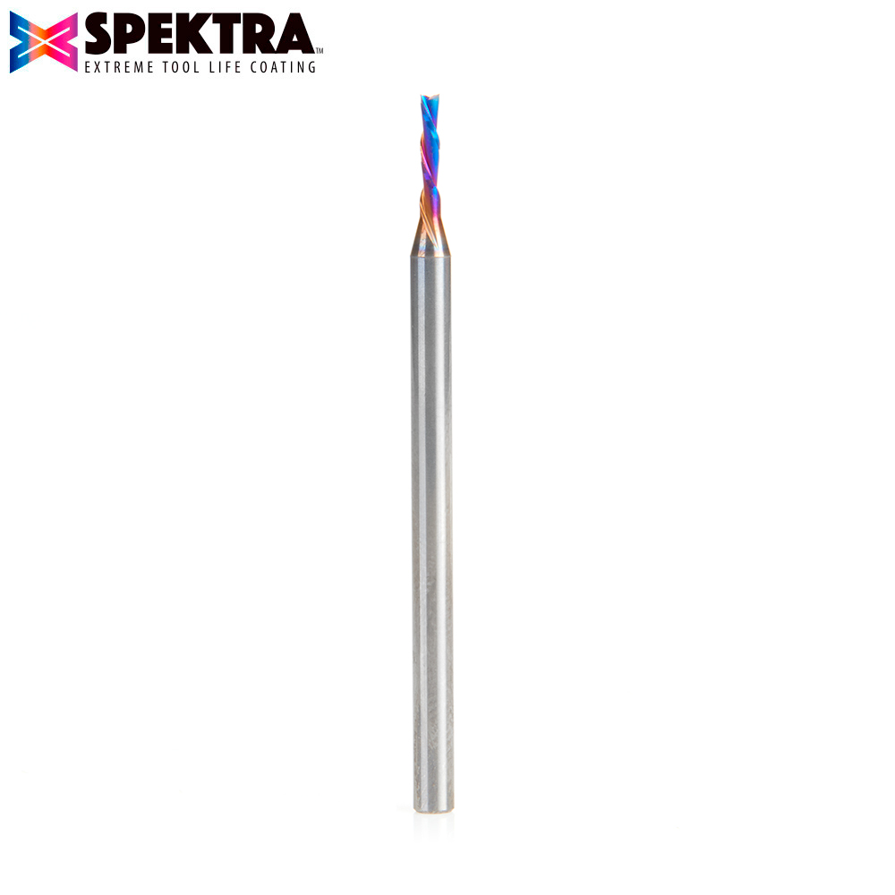 Amana 48212-K Solid Carbide Spektra, Extreme Tool Life Coated Spiral Plunge 1.5mm Dia x 6mm x 3mm Shank