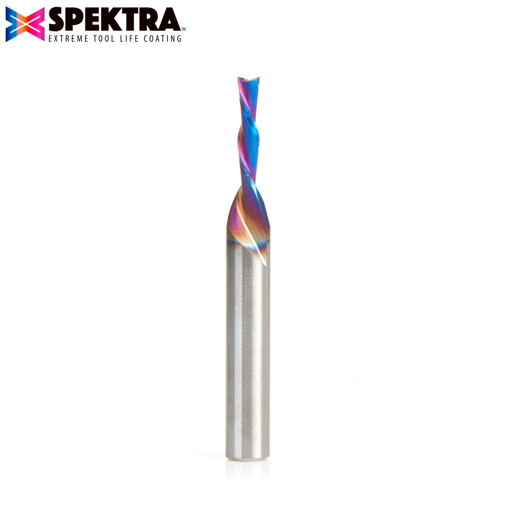 Amana 48214-K Solid Carbide Spektra, Extreme Tool Life Coated Spiral Plunge 3mm Dia x 12mm x 6mm Shank