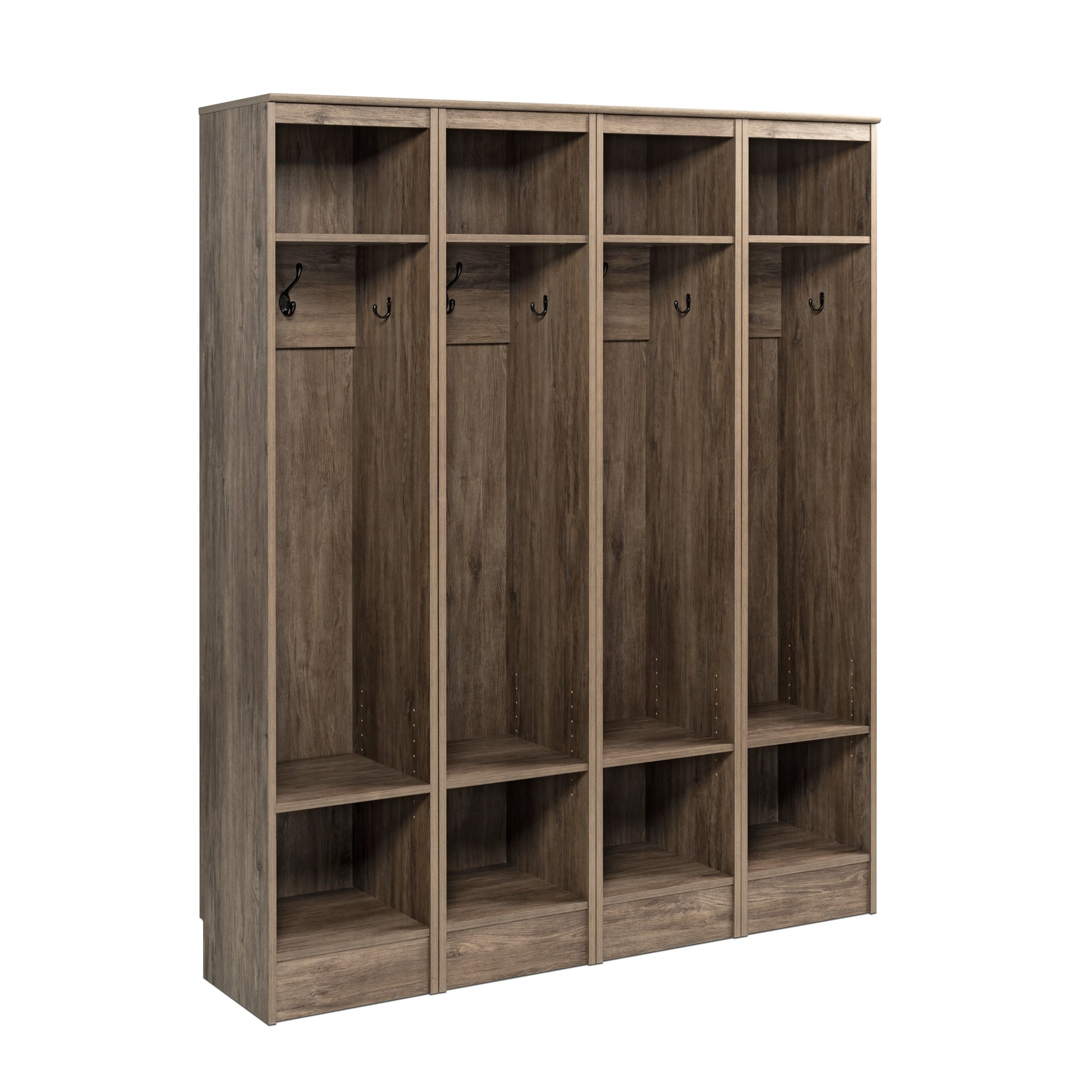 Prepac Entryway Modern 59-in Drifted Gray Composite Hall Tree