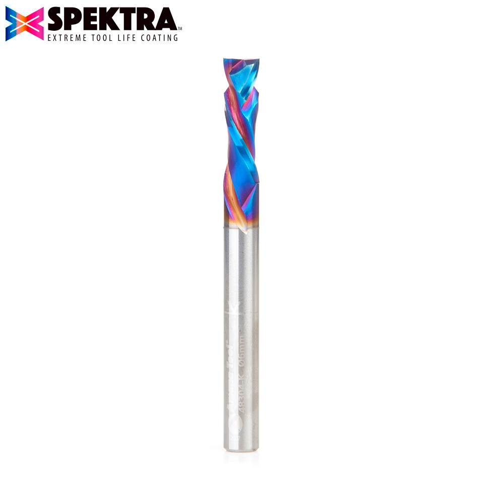 Amana 48304-K CNC Solid Carbide Spektra, Extreme Tool Life Coated Compression Spiral 6mm Dia x 20mm x 6mm Shank
