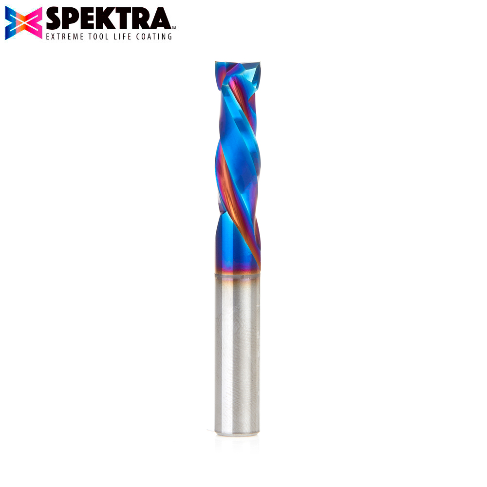 Amana 48352-K CNC Solid Carbide Spektra, Extreme Tool Life Coated Mortise Compression Spiral 8mm Dia x 25mm x 8mm Shank