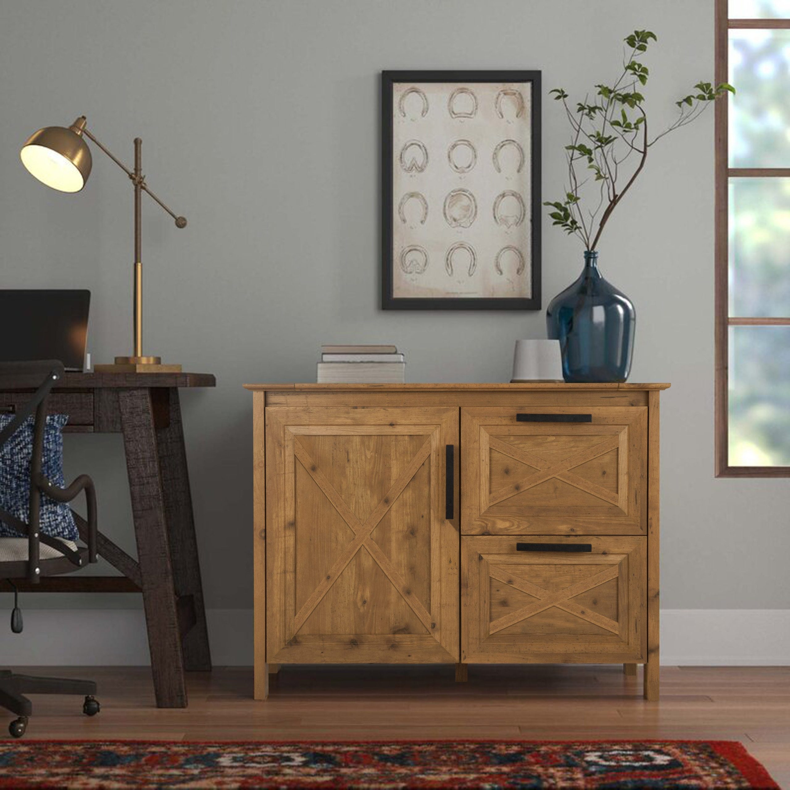 Saint Birch Houstin Rustic Brown 2-Drawer 39.09-in File Cabinet