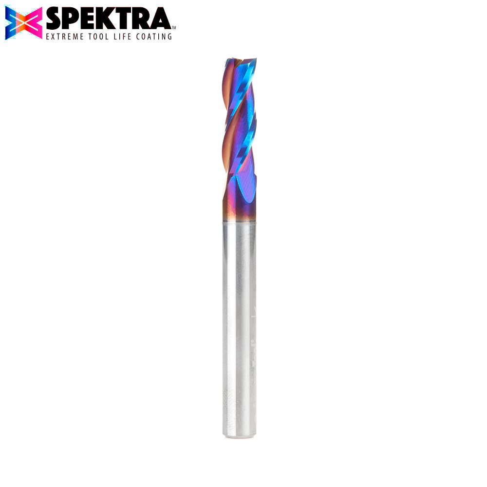 Amana 48430-K Solid Carbide Up-Cut Spiral 6mm Dia x 19mm x 6mm Shank x 63mm Long Composite, Fiberglass & Phenolic Cutting Spektra, Extreme Tool Life Coated Router Bit