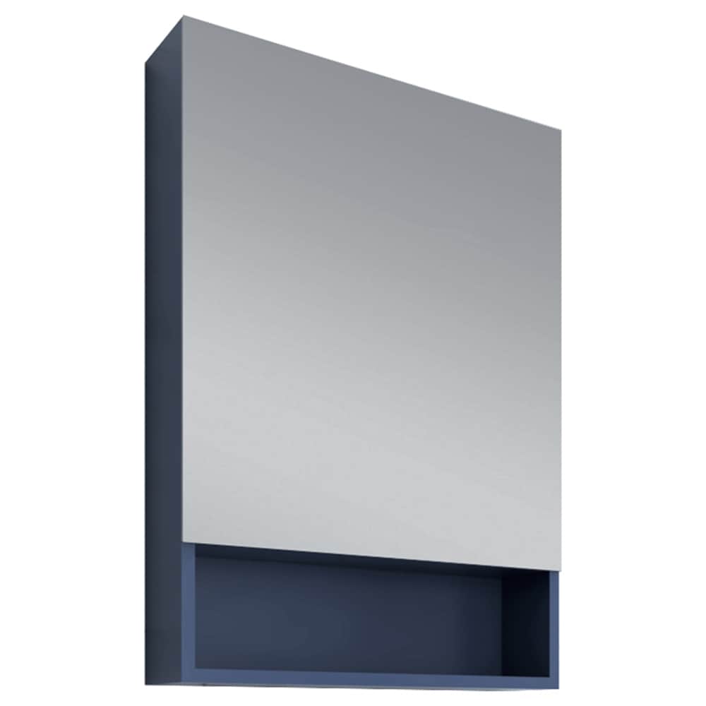 Fresca Stella 24-in x 34-in Surface Mount Royal Blue Mirrored Soft Close Medicine Cabinet