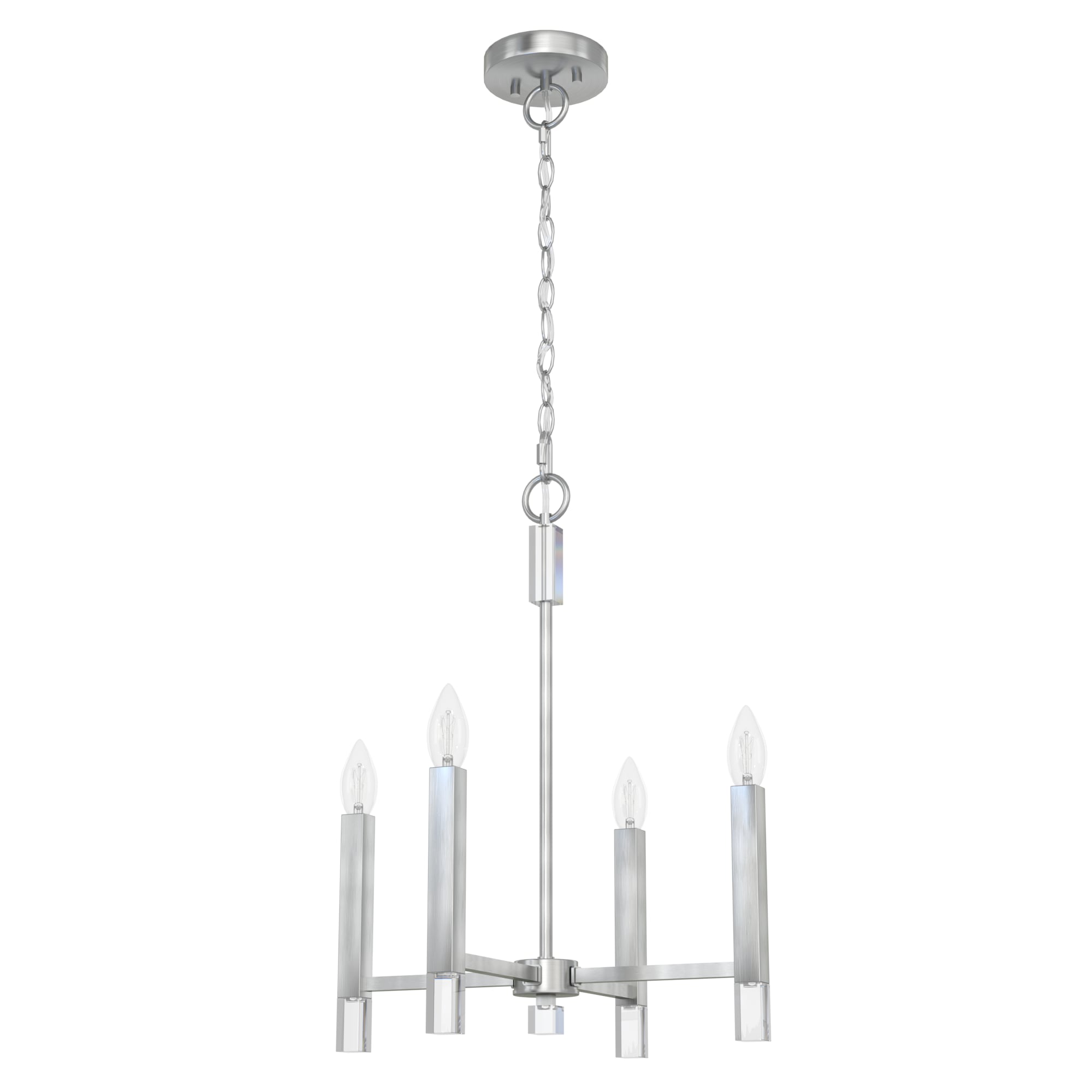 Hunter Sunjai 4-Light Brushed Nickel Modern/Contemporary Linear LED Medium Hanging Kitchen Island Light