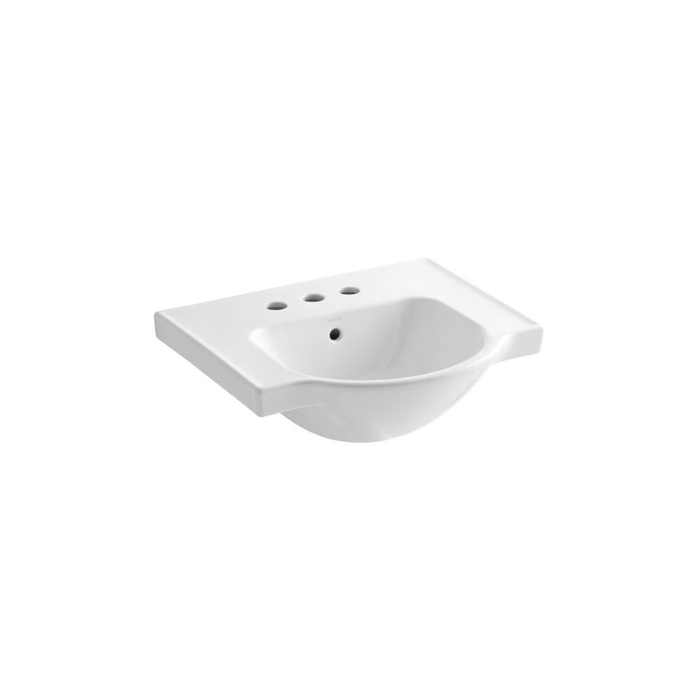 KOHLER Veer 21 in. Vitreous China Pedestal Sink Basin in White