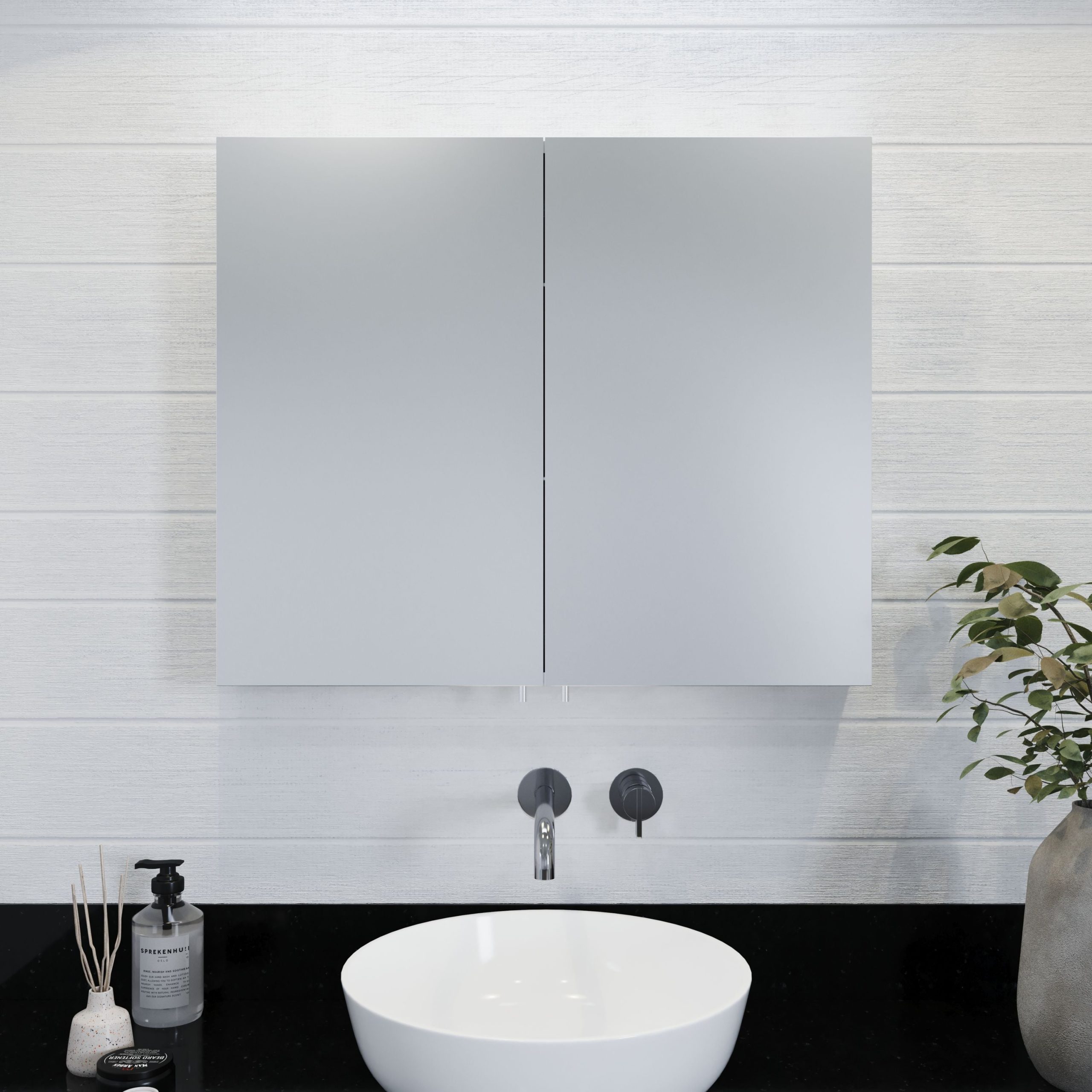 Croydex 31.5-in x 26-in Surface Mount Stainless Steel Mirrored Medicine Cabinet