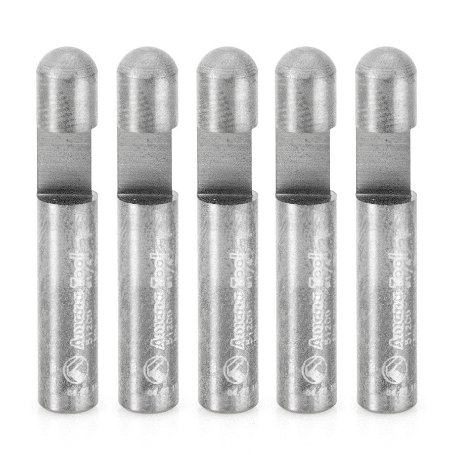 Amana 51200-5 5 Pack Solid Carbide Panel Pilot Flush Trim 1/4 Dia x 1/4 x 1/4 Inch Shank 1-Flute