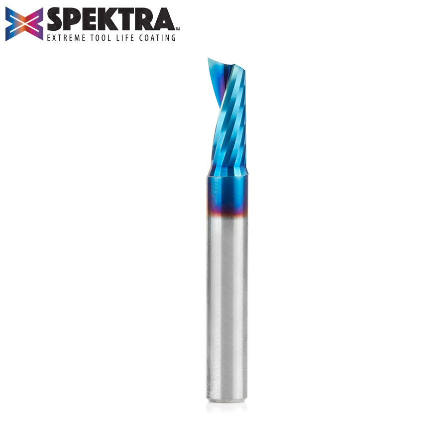Amana 51419-K Solid Carbide CNC Spektra, Extreme Tool Life Coated Spiral ‘O’ Flute, Plastic Cutting 1/4 Dia x 5/8 x 1/4 Inch Shank Up-Cut Router Bit