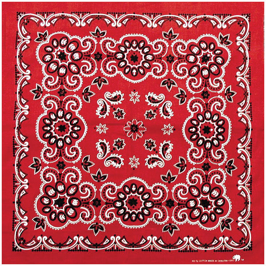 Premium 27" Cotton Paisley Bandanas — Texas Style, Oversized, Reinforced Edges, Classic & Western Designs for Versatile Wear