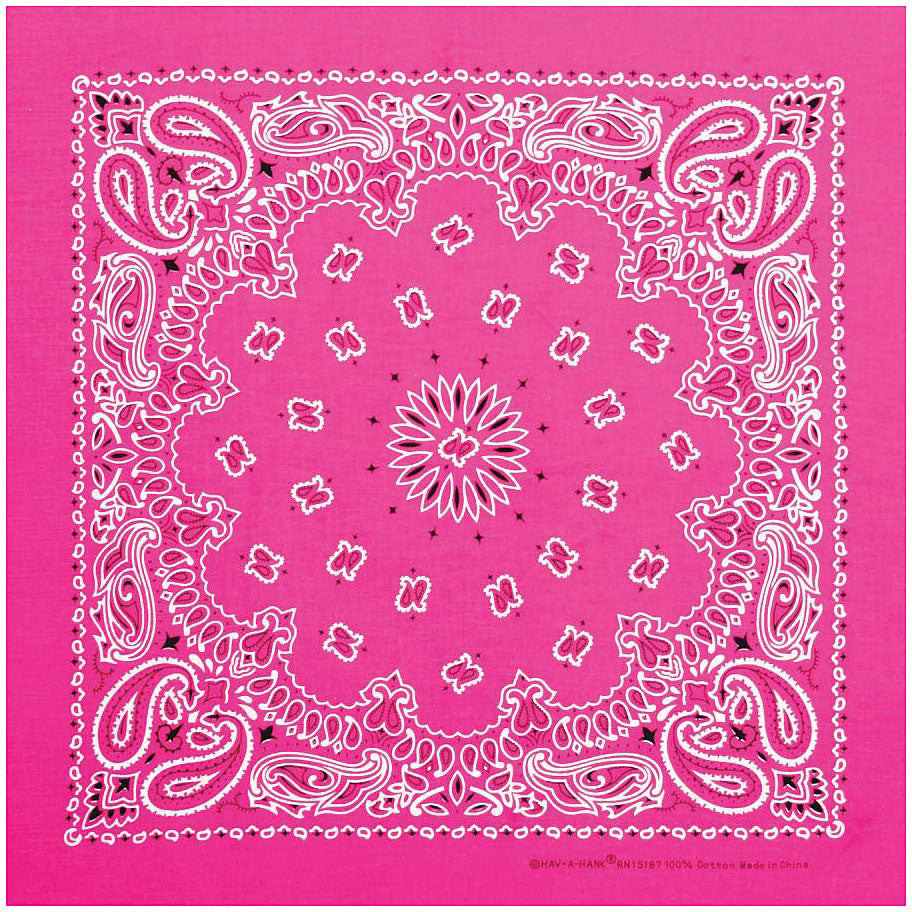 Carolina Manuf Neon Paisley Bandanas - Vibrant Neon Colors, Stylish Pattern, 22" Cotton Accessory for Fashion & Outdoor Use