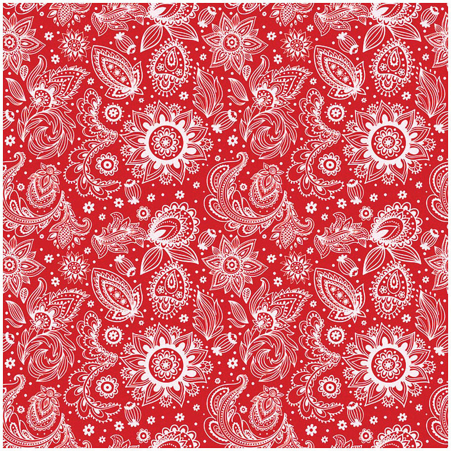 USA Made Cotton Paisley Bandanas Set – Stylish, Durable Headwear & Accessories in Indigo & Red, Versatile for Fashion, Outdoors & Work