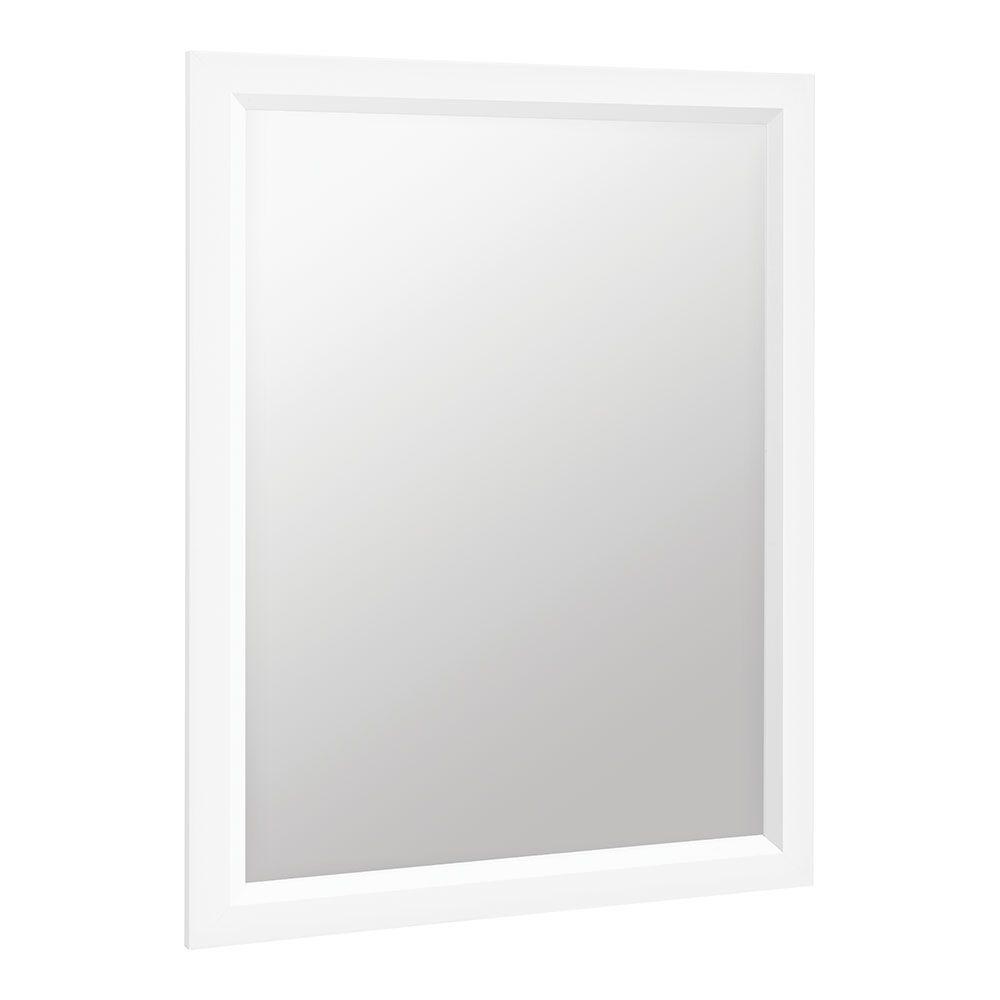 Shaila 24 in. x 31 in. Single Framed Vanity Mirror in White