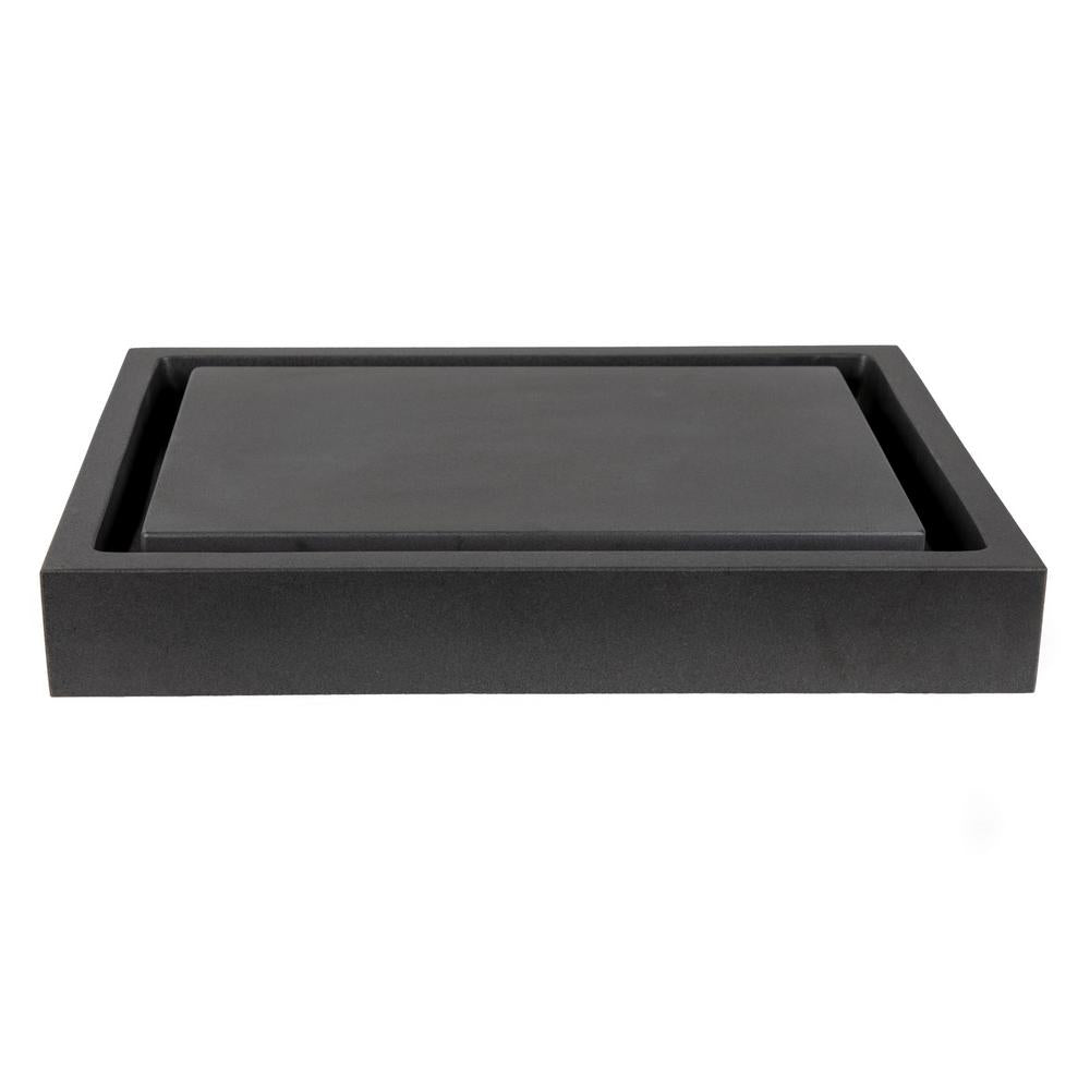 Eden Bath Rectangular Infinity Pool Sink in Lava Stone
