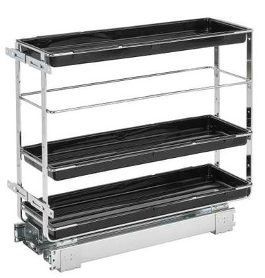 Rev-A-Shelf Chrome Base Organizer  Black/Chrome 548-BC-8C