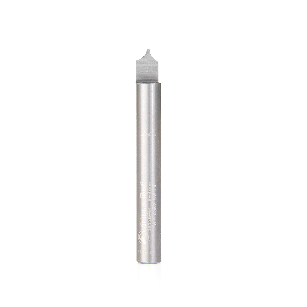 Amana 56125-M Solid Carbide Point Cutting Roundover 3mm Radius x 6mm Dia x 8mm x 6mm Shank Router Bit