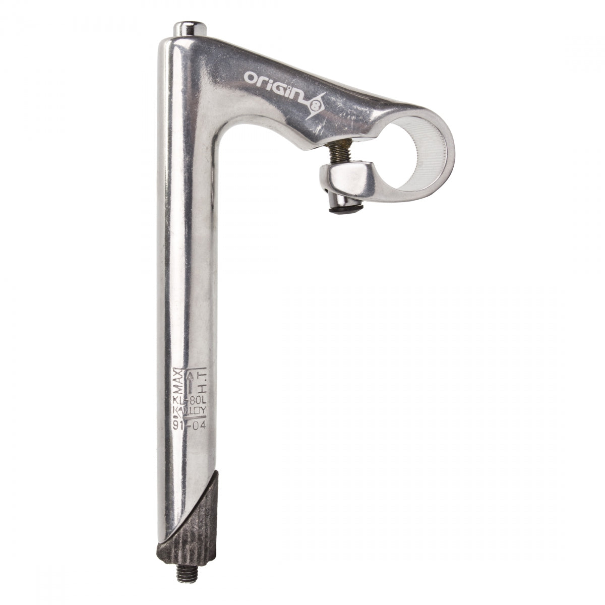 Origin8 Classic Sport Quill Stem Quill Stem 80mm 25.4mm -18 Deg Silver Aluminum