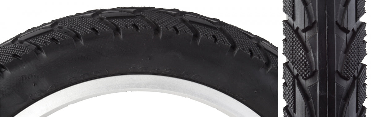 Premium Sunlite E-Bike Clincher Tires 16x2.5 & 16x3.0 - Heavy Duty, Durable Rubber, Street Style Tread, Reflective Sidewall Options