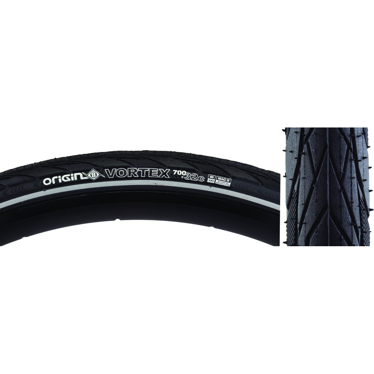 Origin8 Vortex 700x32 Wire PSI 85 TPI 60 Bk/Blk Smooth Fast Rolling Tread