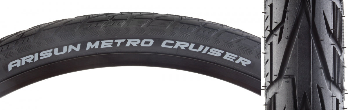 Arisun Metro Cruiser 700x40 Wire TPI 30 PSI 75 Black/Black Reflective Road Tire T070113