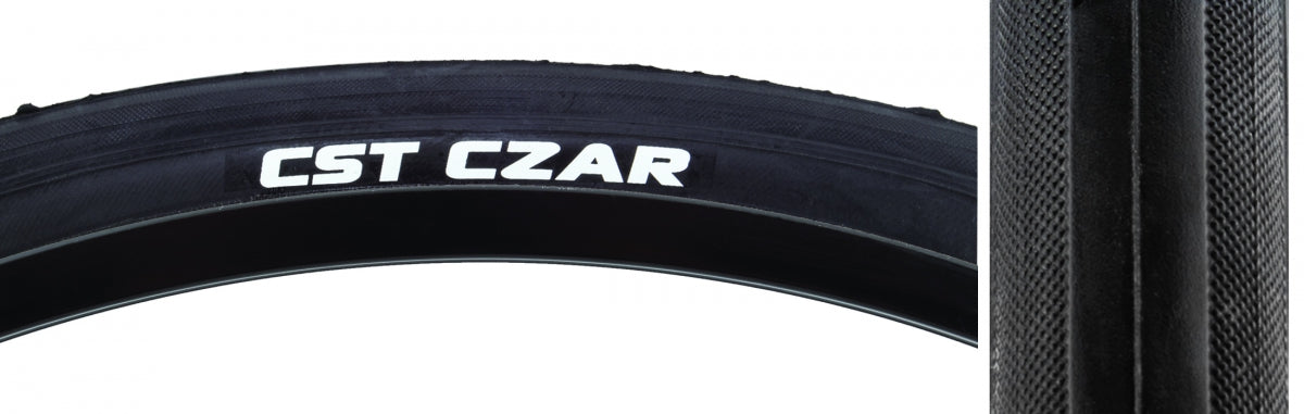 CST Czar Tire 700 x 25 Clincher Wire Black Dual Compound Road Bike TB86395300