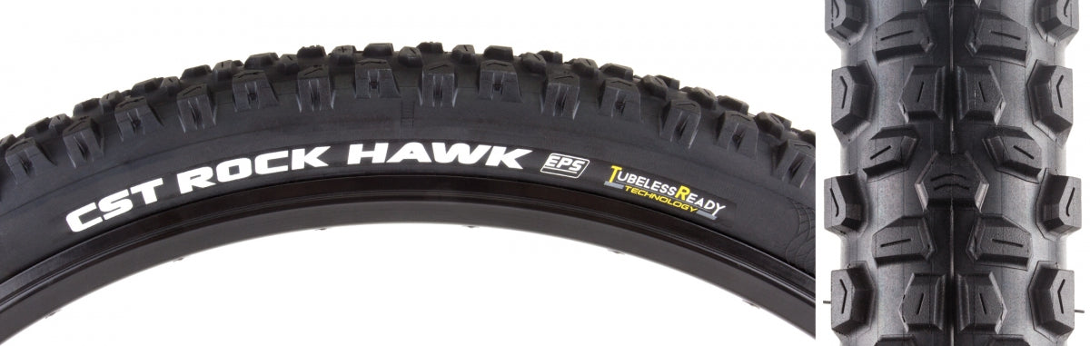 Cst Premium Rock Hawk Tire Tubeless Folding Black Dual Compound 27.5x2.4 TB91058000