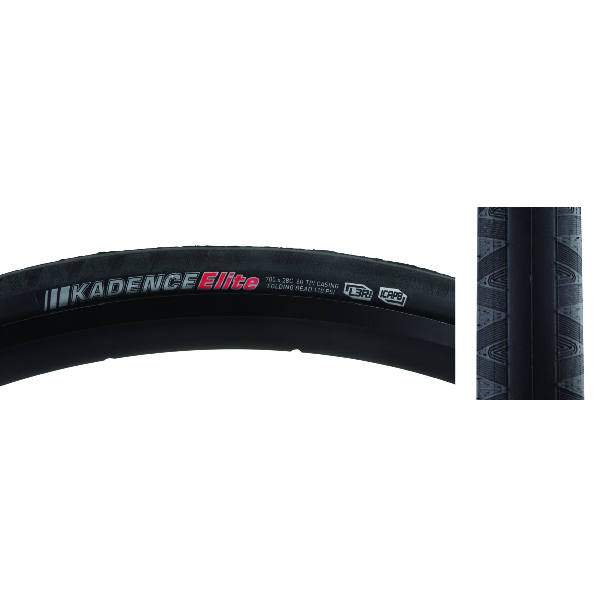 Kenda Kadence Elite 700x28 Fold TPI 110 Black/Black Reflective Road Tire 214710