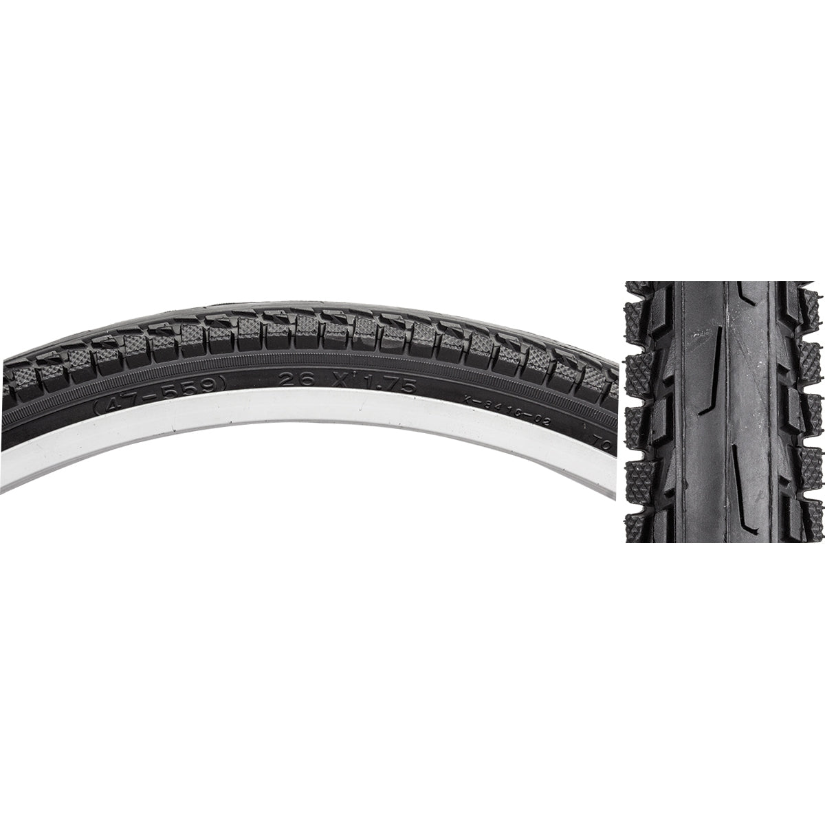 Premium Sunlite City Komfort Bicycle Tires – 26x1.75 & 1.95-inch Smooth Center, Small Side Knobs, Reflective Sidewall, Durable Rubber, City Commuter Use