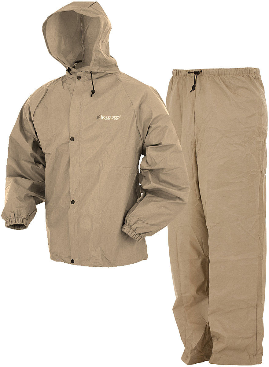 Frogg Toggs Pro Lite Rainsuit in Khaki - Small Size