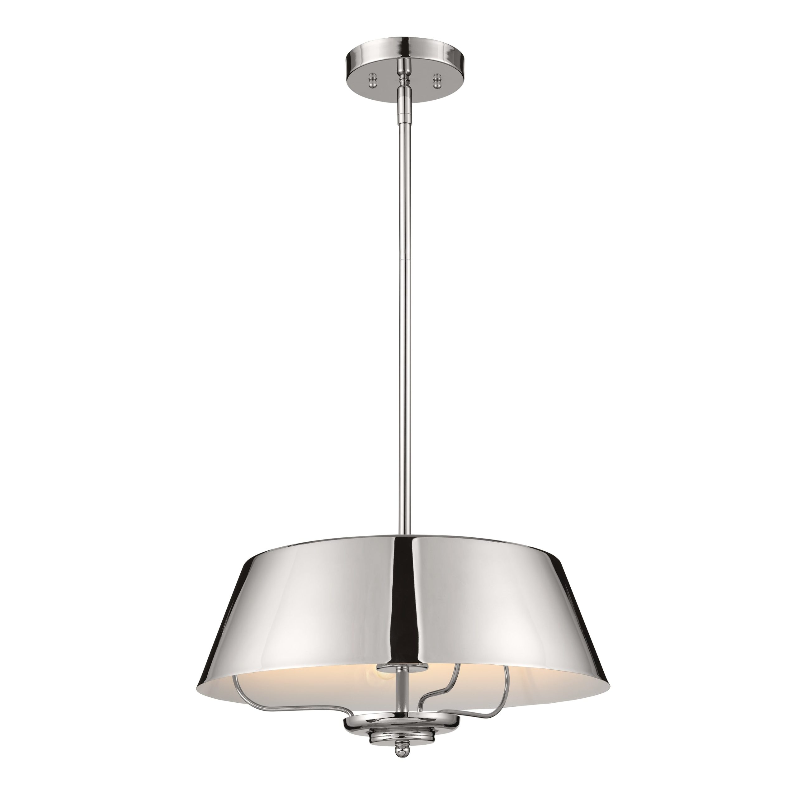 Kichler Luella 3-Light Polished Nickel Traditional Drum Medium Hanging Convertible Pendant/semi-flush