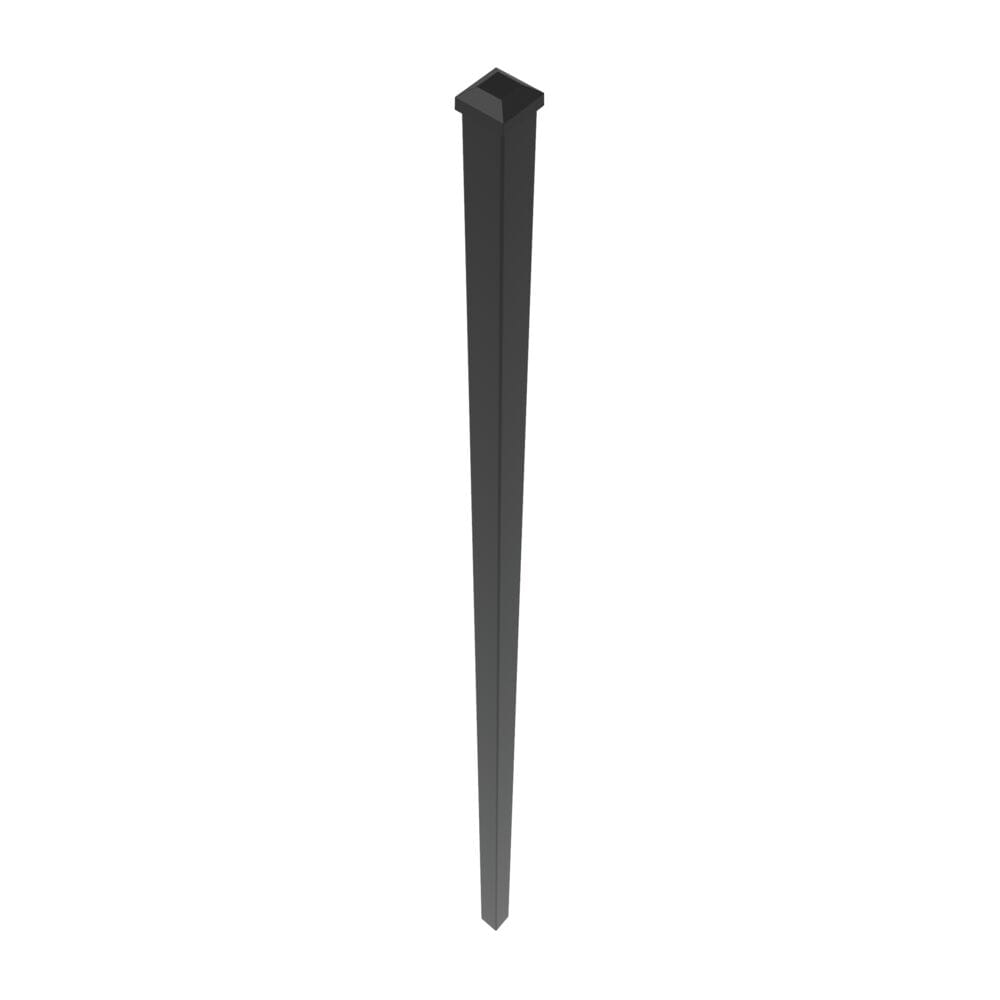 Freedom 8-ft H x 2-in W Black Steel Decorative Blank Fence Post