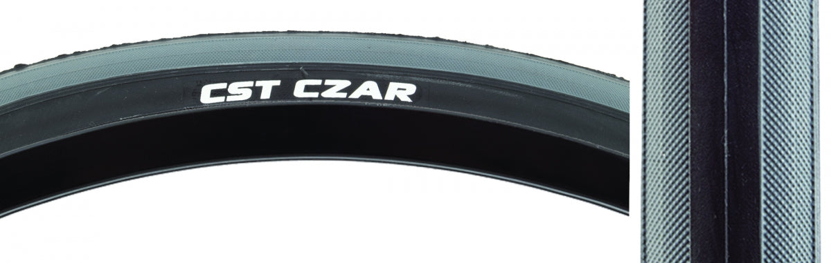 Cst Premium Czar 700 x 23 Clincher Wire TPI 120 Black/Gry Reflective Road Tire TB86323500