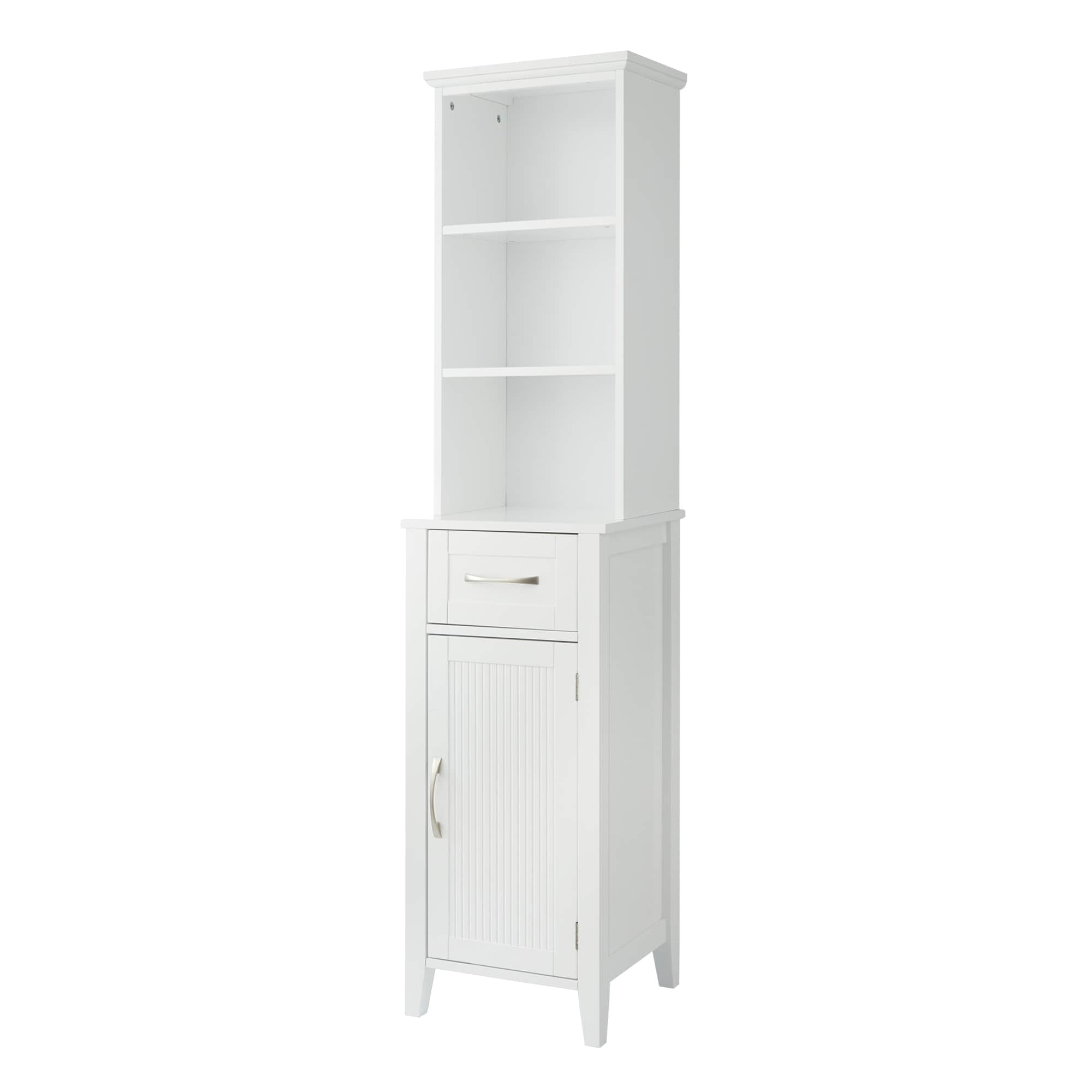 Teamson Home Newport 15-in x 63.2-in x 13-in White Freestanding Corner Linen Cabinet