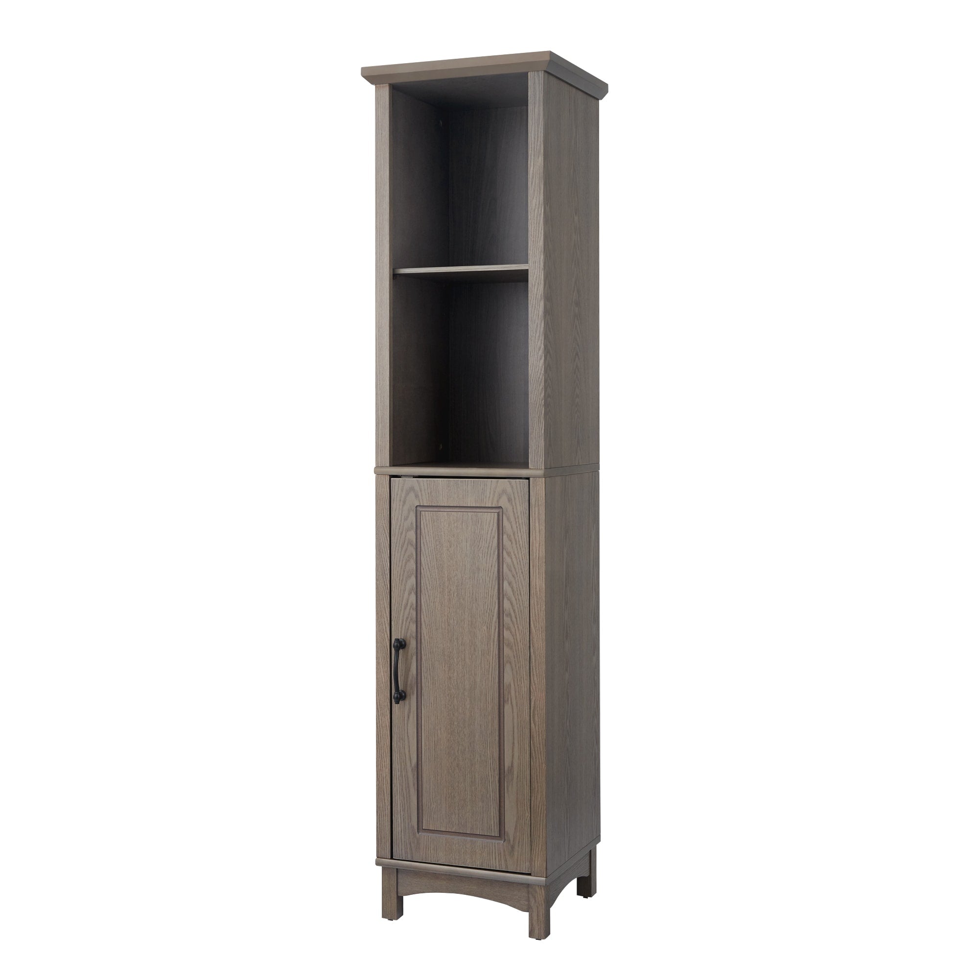 Teamson Home Russell 15-in x 63-in x 13-in Salt Oak Freestanding Linen Cabinet