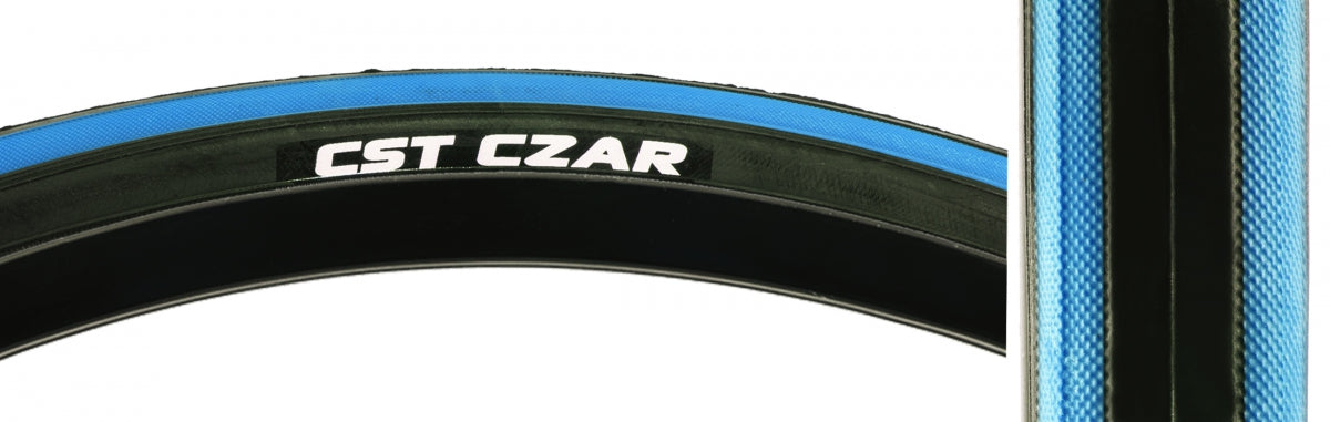 Cst Premium Czar 650C x 23 Clincher Wire TPI 120 Black/Blu Reflective Road Tire TB51759200
