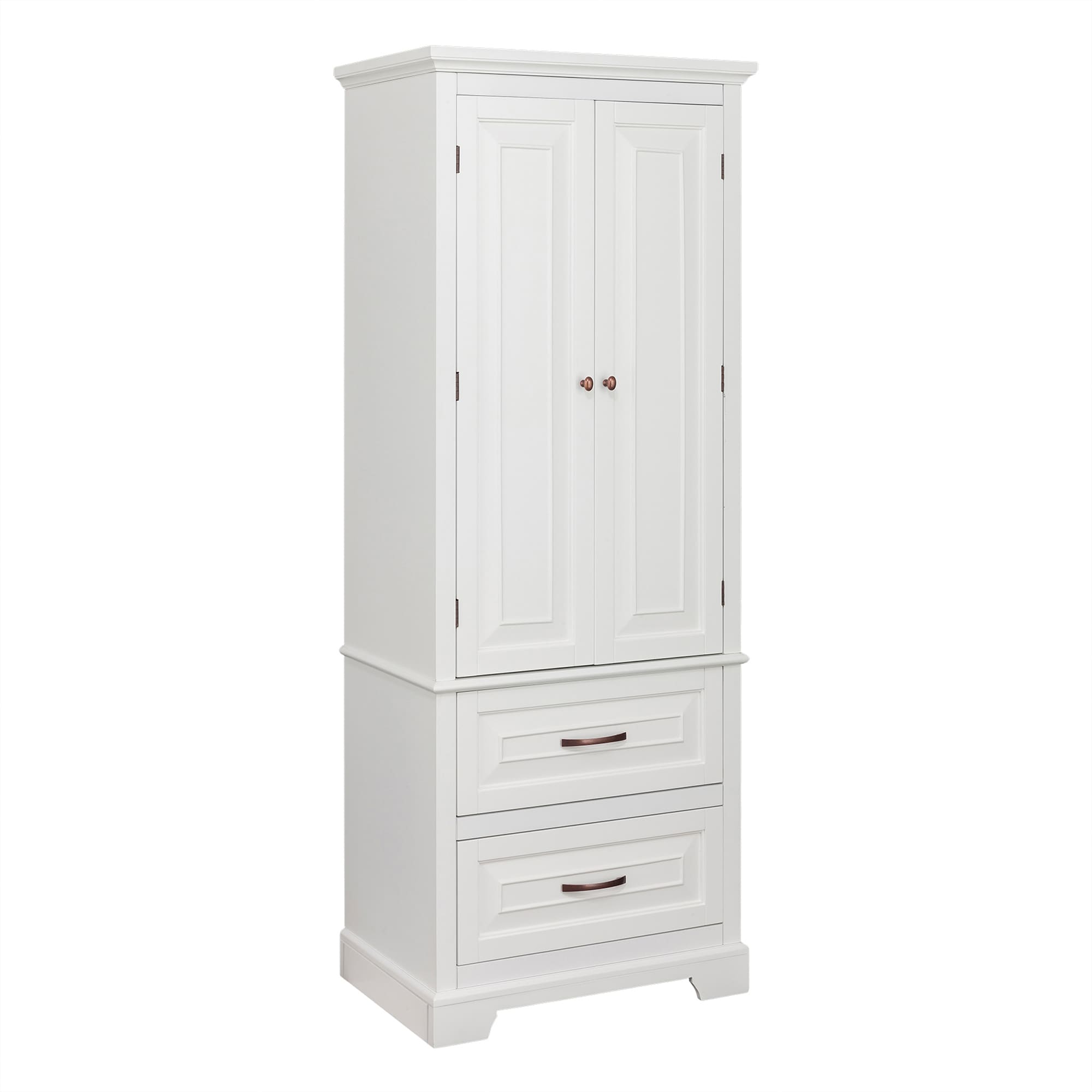 Teamson Home St. James 24-in x 62.25-in x 16-in White Freestanding Linen Cabinet
