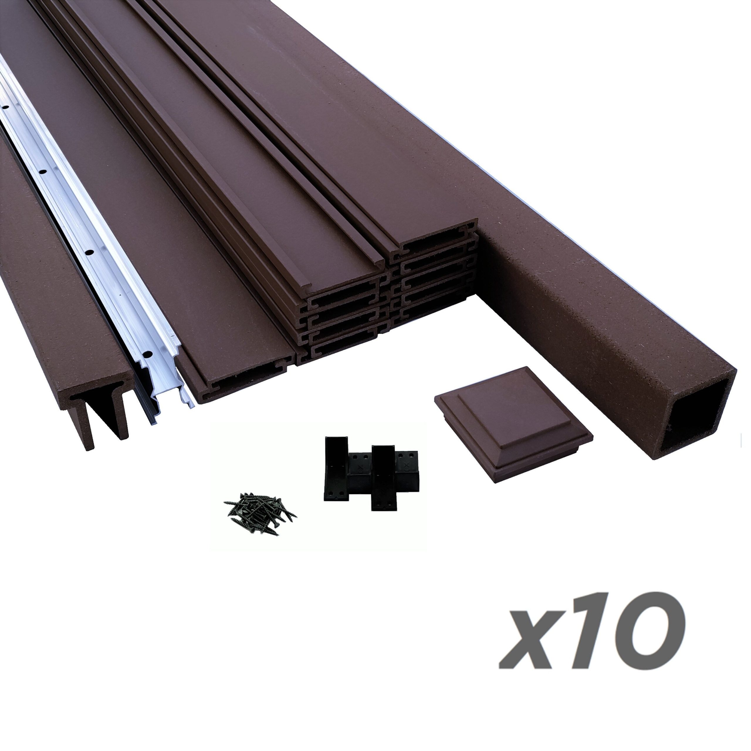 Trex Fencing 8-ft H x 8-ft W 10-Pack Woodland Brown Board-on-board Privacy Composite Fence Panel
