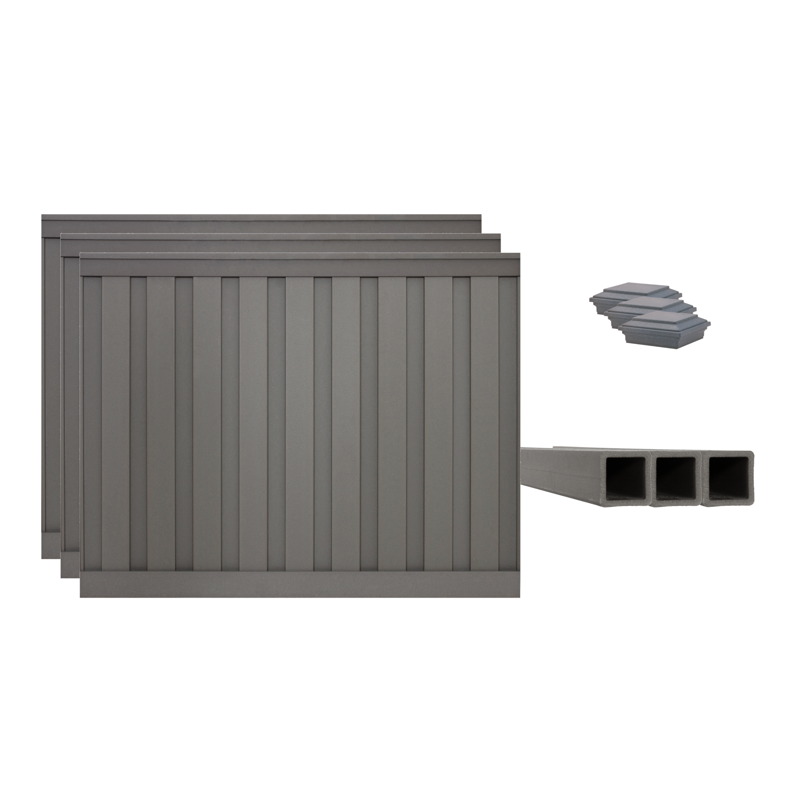 Trex Fencing 6-ft H x 8-ft W 3-Pack Winchester Grey Board-on-board Privacy Composite Fence Panel