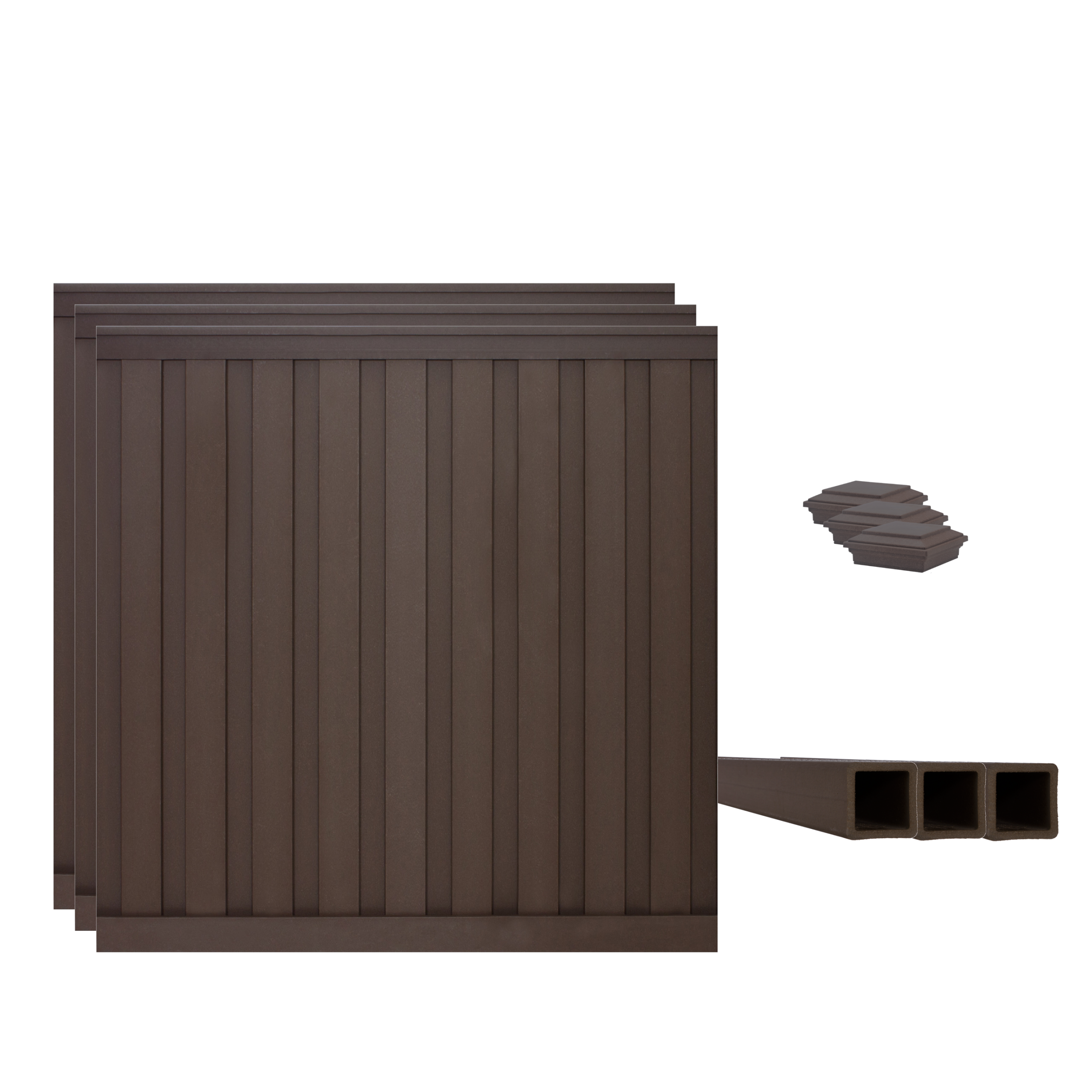 Trex Fencing 8-ft H x 8-ft W 3-Pack Woodland Brown Board-on-board Privacy Composite Fence Panel