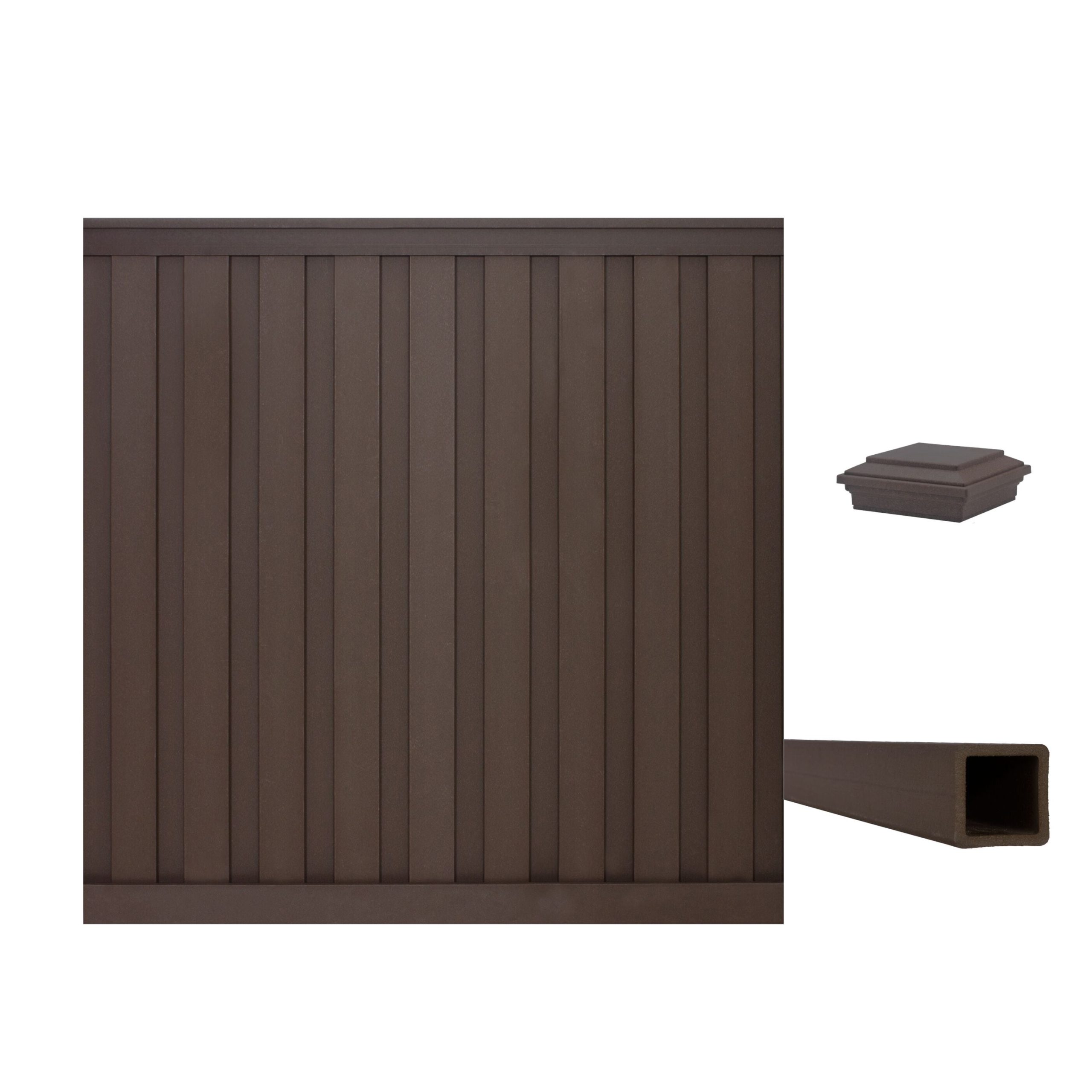 Trex Fencing 8-ft H x 8-ft W Woodland Brown Board-on-board Privacy Composite Fence Panel