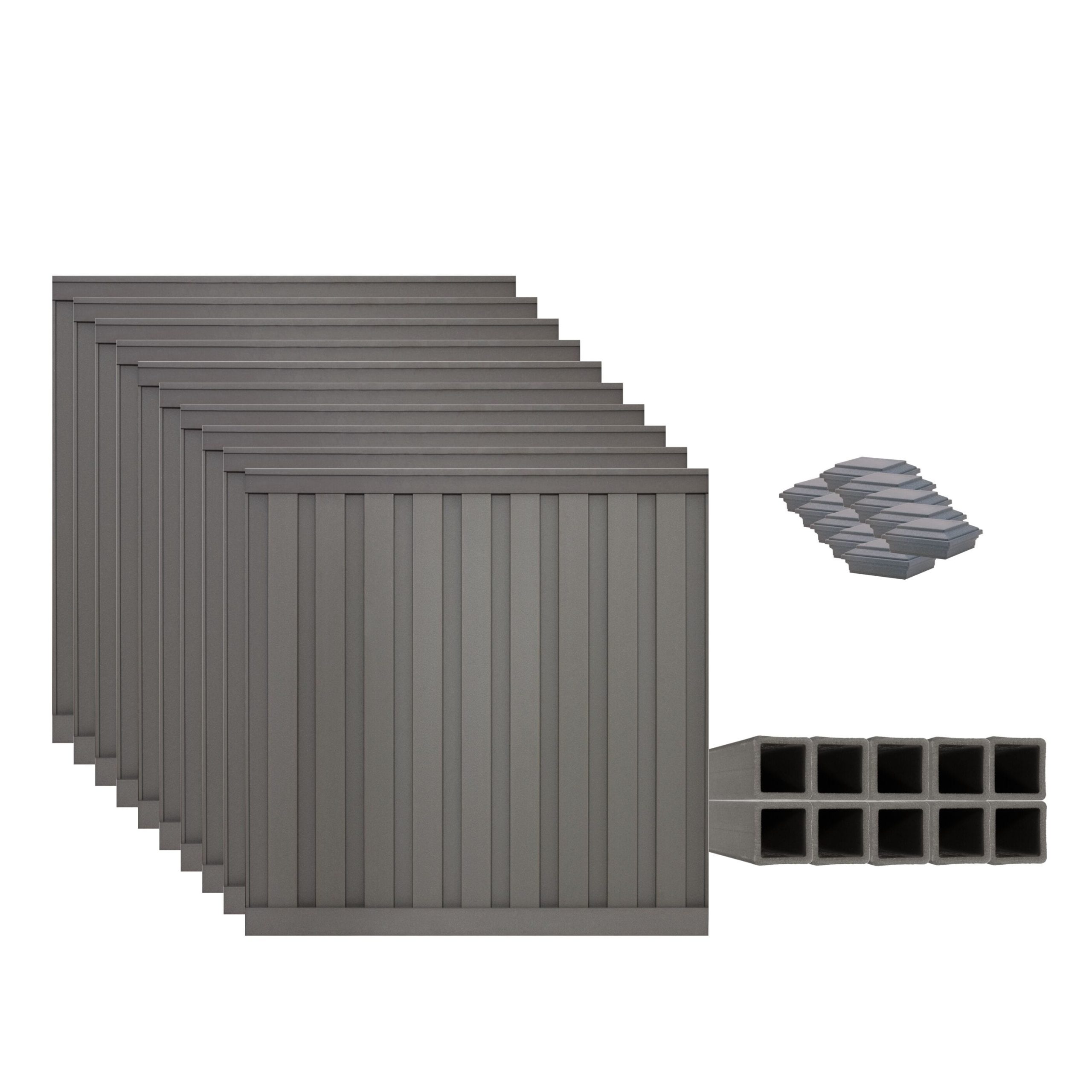 Trex Fencing 8-ft H x 8-ft W 10-Pack Winchester Grey Board-on-board Privacy Composite Fence Panel